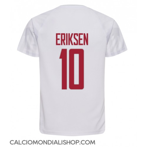 Maglie da calcio Danimarca Christian Eriksen #10 Seconda Maglia Mondiali 2022 Manica Corta